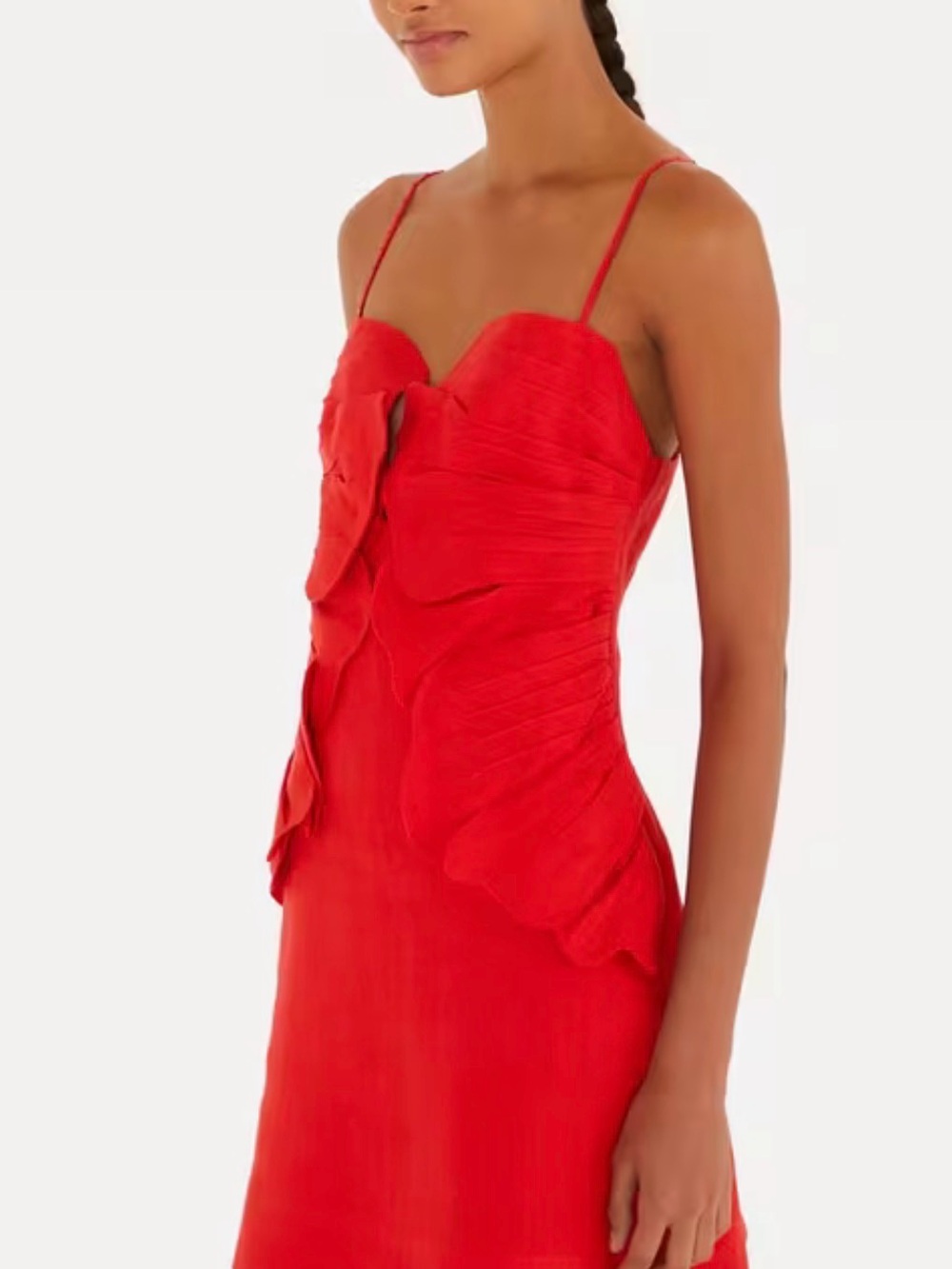 FARM Rio Red Ruffle-Front Mini Dress - Picture 2 of 4
